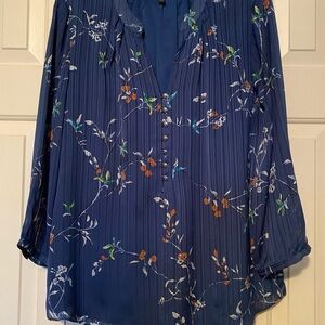 Floral Blue Blouse